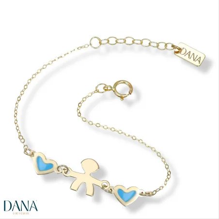 Bracciali Dana Baby bebè maschio e cuori BRBFC20OGSUL13E2