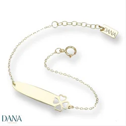 Bracciali Dana Baby targa e quadrifoglio BRBFC01OGL13E2