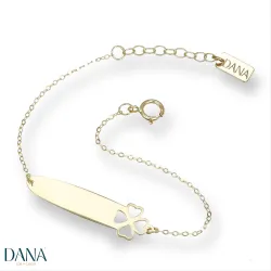 Bracciali Dana Baby targa e quadrifoglio BRBFC01OGL13E2