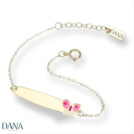 Bracciali Dana Baby targa e farfalla BRBFC07OGSPL13E2
