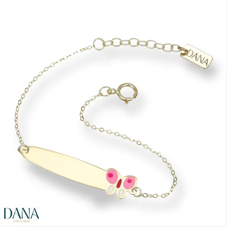 Bracciali Dana Baby targa e farfalla BRBFC07OGSPL13E2