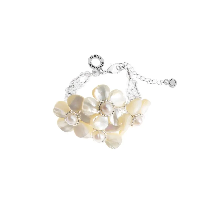 Bracciale con perle,madreperla e cristalli 500241B - orola.