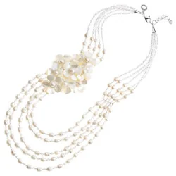 Collana con perle,madreperla e cristalli 500241C - orola.it