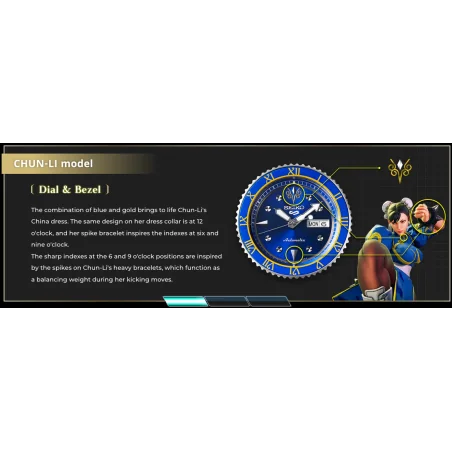 Orologi Seiko 5 Sport Street Fighter CHUN-LI SRPF17K1