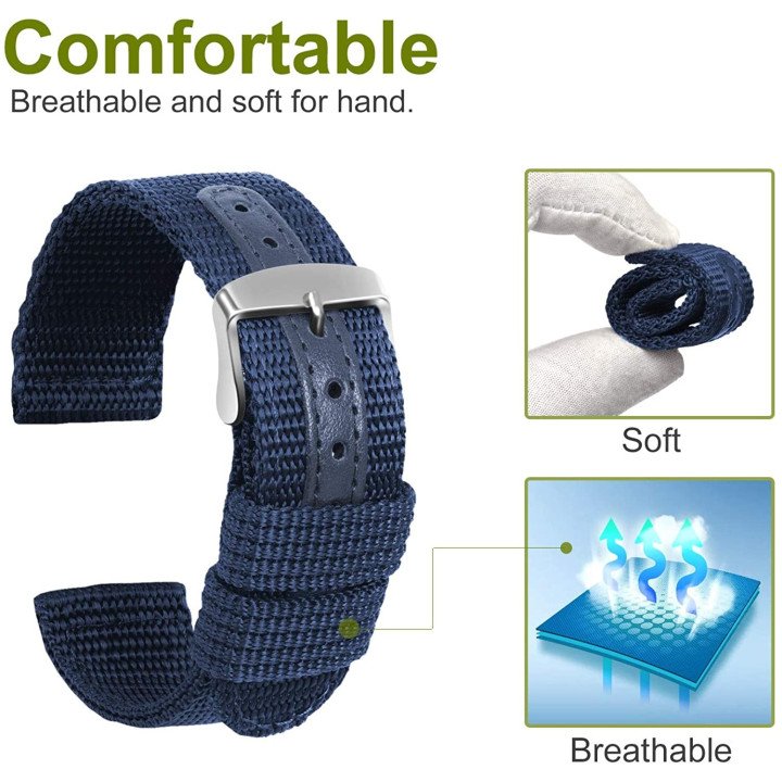 Ricambi Cinturino Nylon blu 22mm nylb22mm